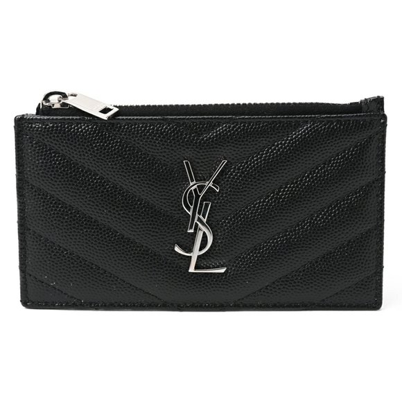 SAINT LAURENT Black Monogram Leather Wallet - Picture 2 of 9